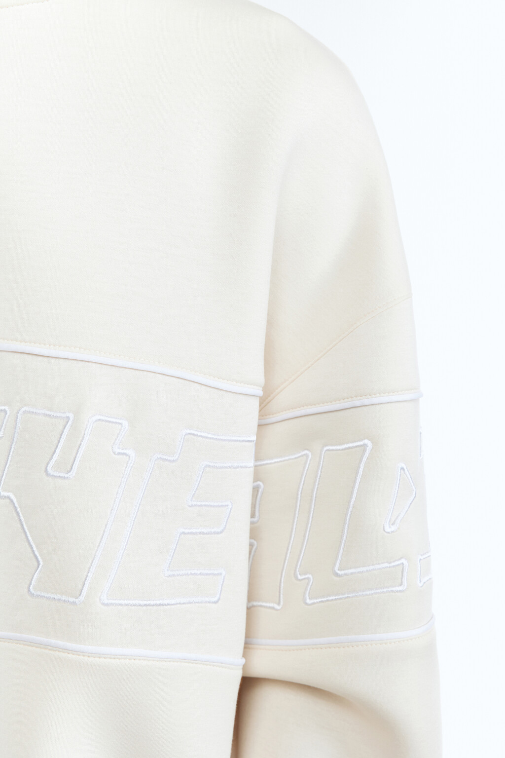 Толстовка oversize с воротником и принтом - цвет бежевый - 7