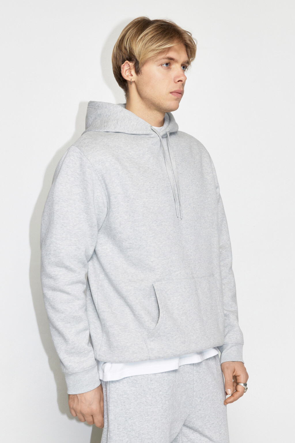 Худи oversize утепленная с капюшоном - цвет серый - 3