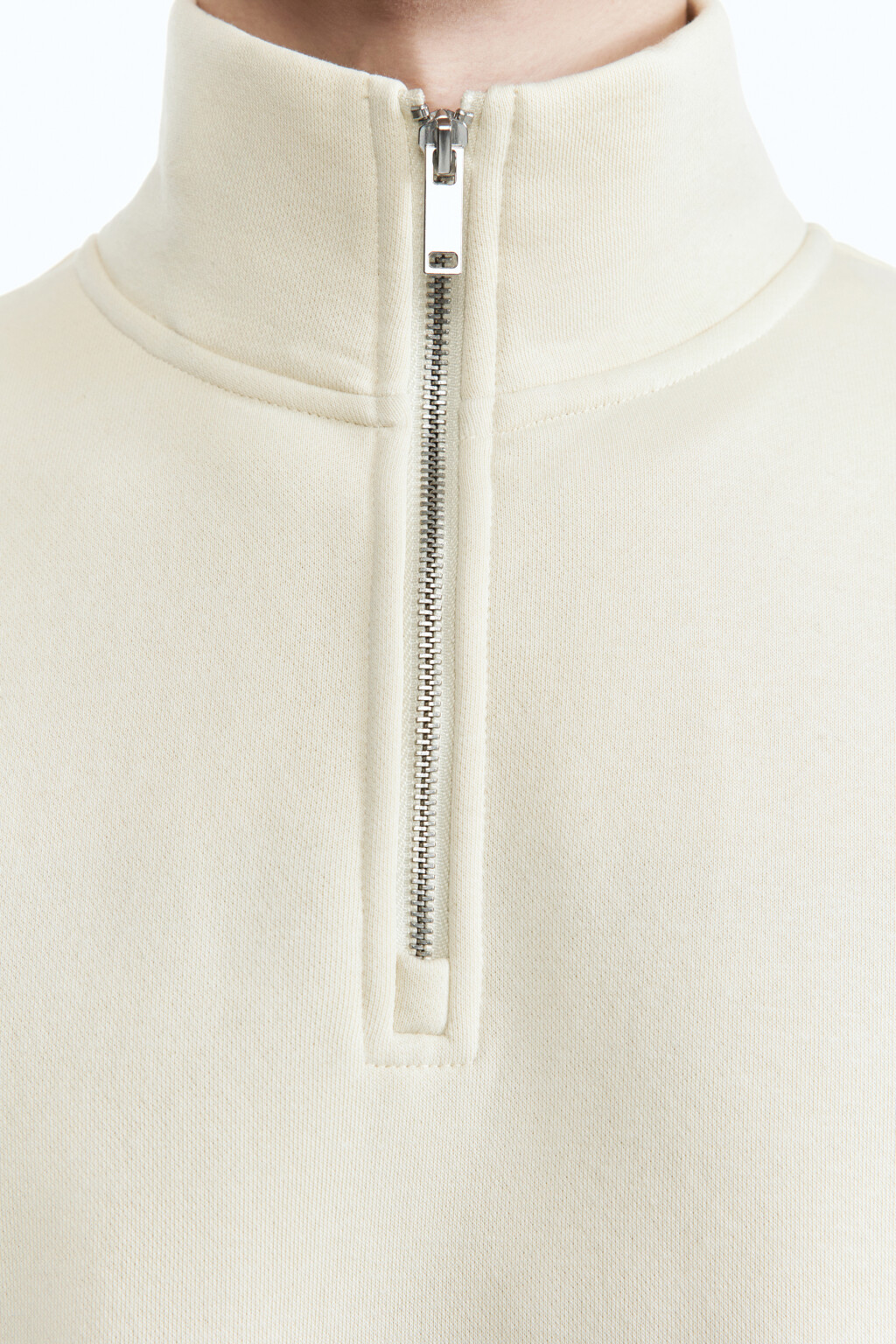 Толстовка oversize с воротником на молнии - цвет бежевый - 6