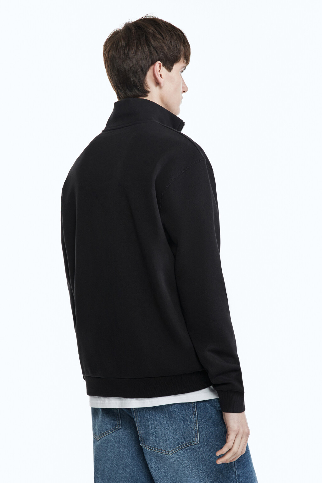 Толстовка oversize с воротником на молнии - цвет черный - 3