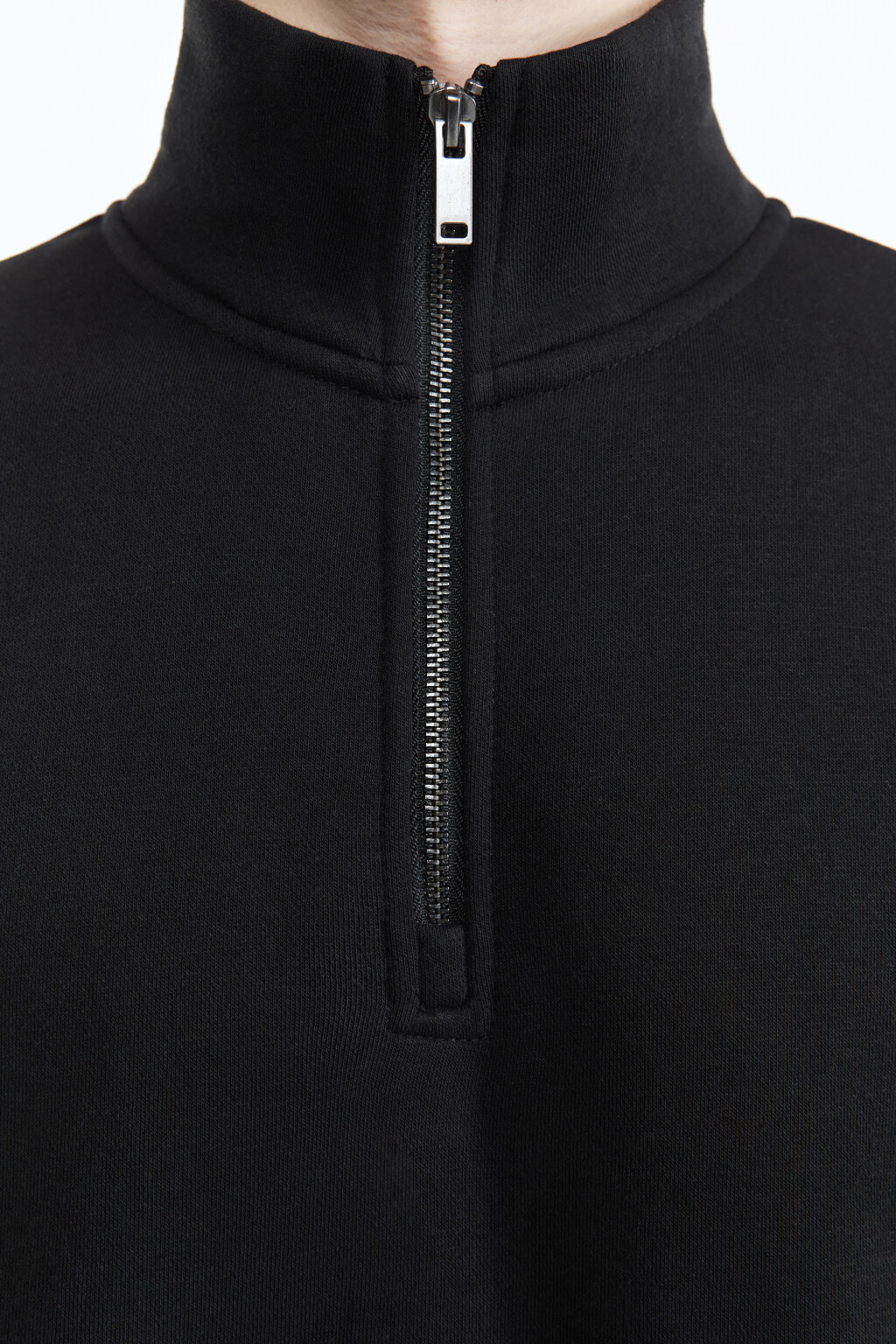 Толстовка oversize с воротником на молнии - цвет черный - 6