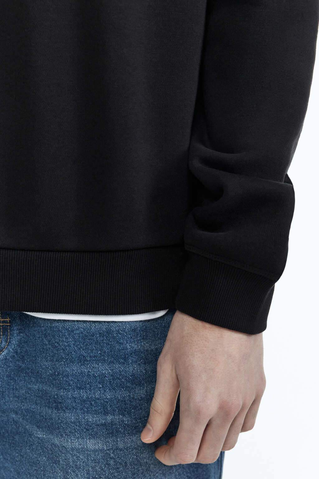 Толстовка oversize с воротником на молнии - цвет черный - 7