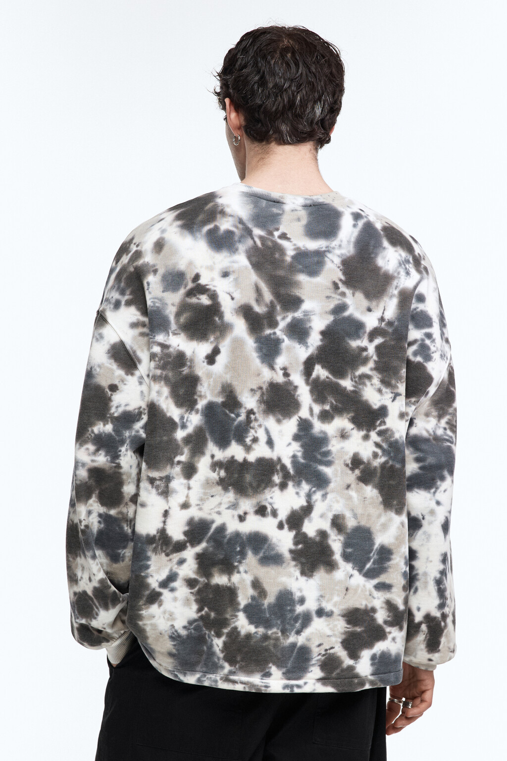 Свитшот oversize с утяжками и принтом тай-дай - цвет зеленый - 4