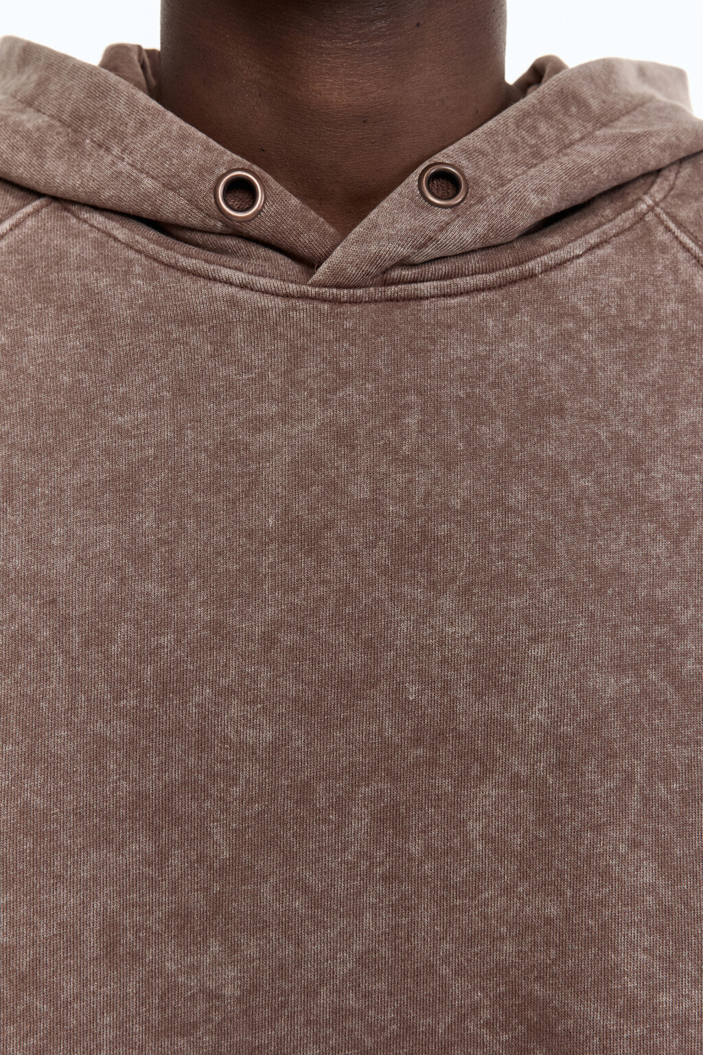 Худи oversize с капюшоном и вареным эффектом - цвет коричневый - 6