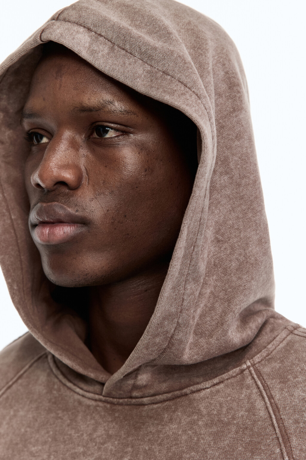 Худи oversize с капюшоном и вареным эффектом - цвет коричневый - 8