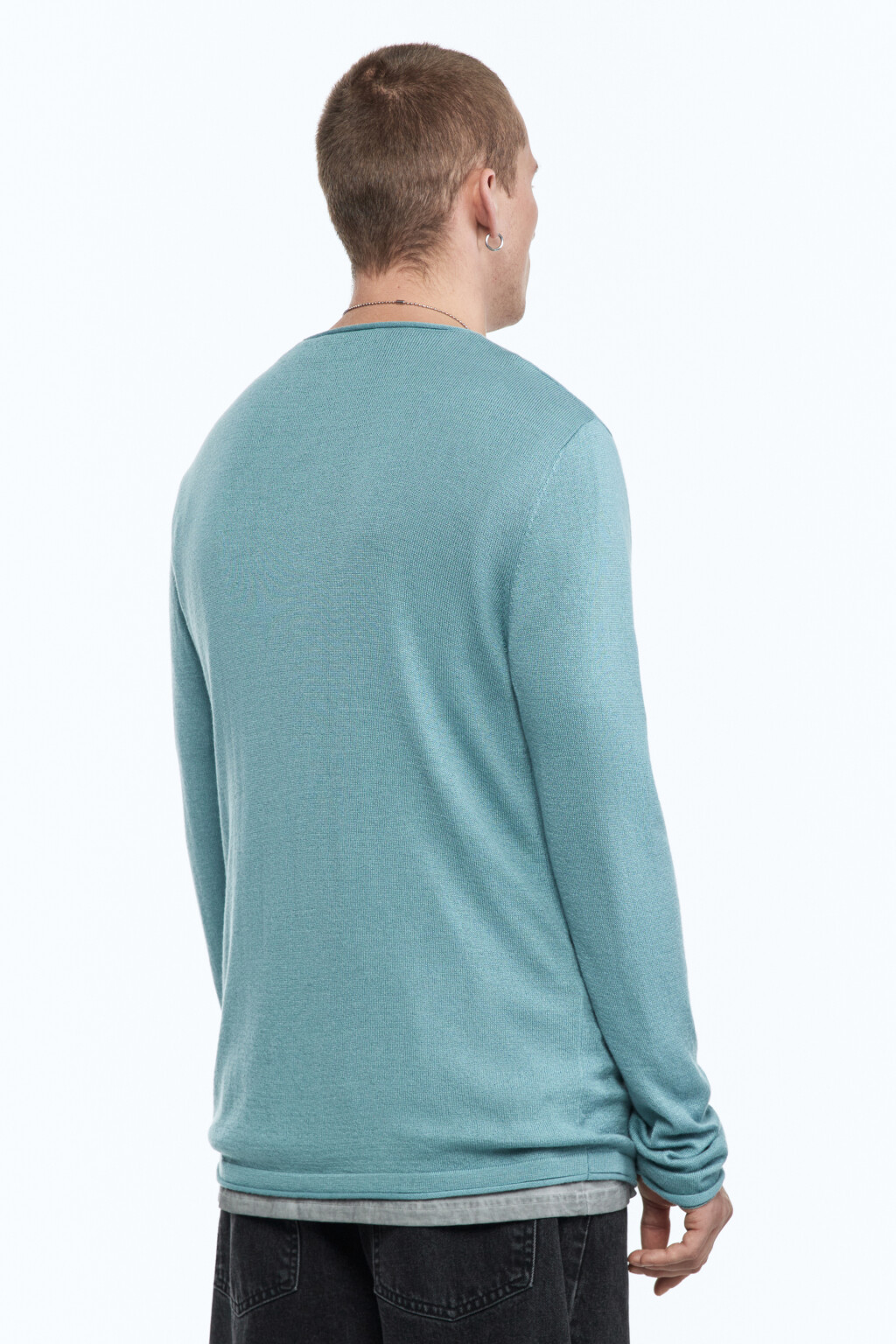 Джемпер тонкой вязки базовый - цвет мятный - 5