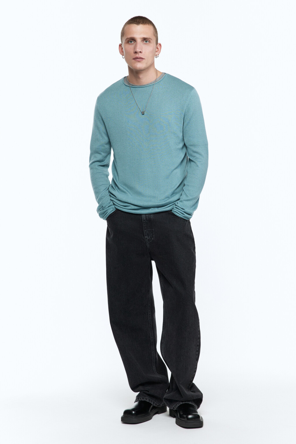 Джемпер тонкой вязки базовый - цвет мятный - 6