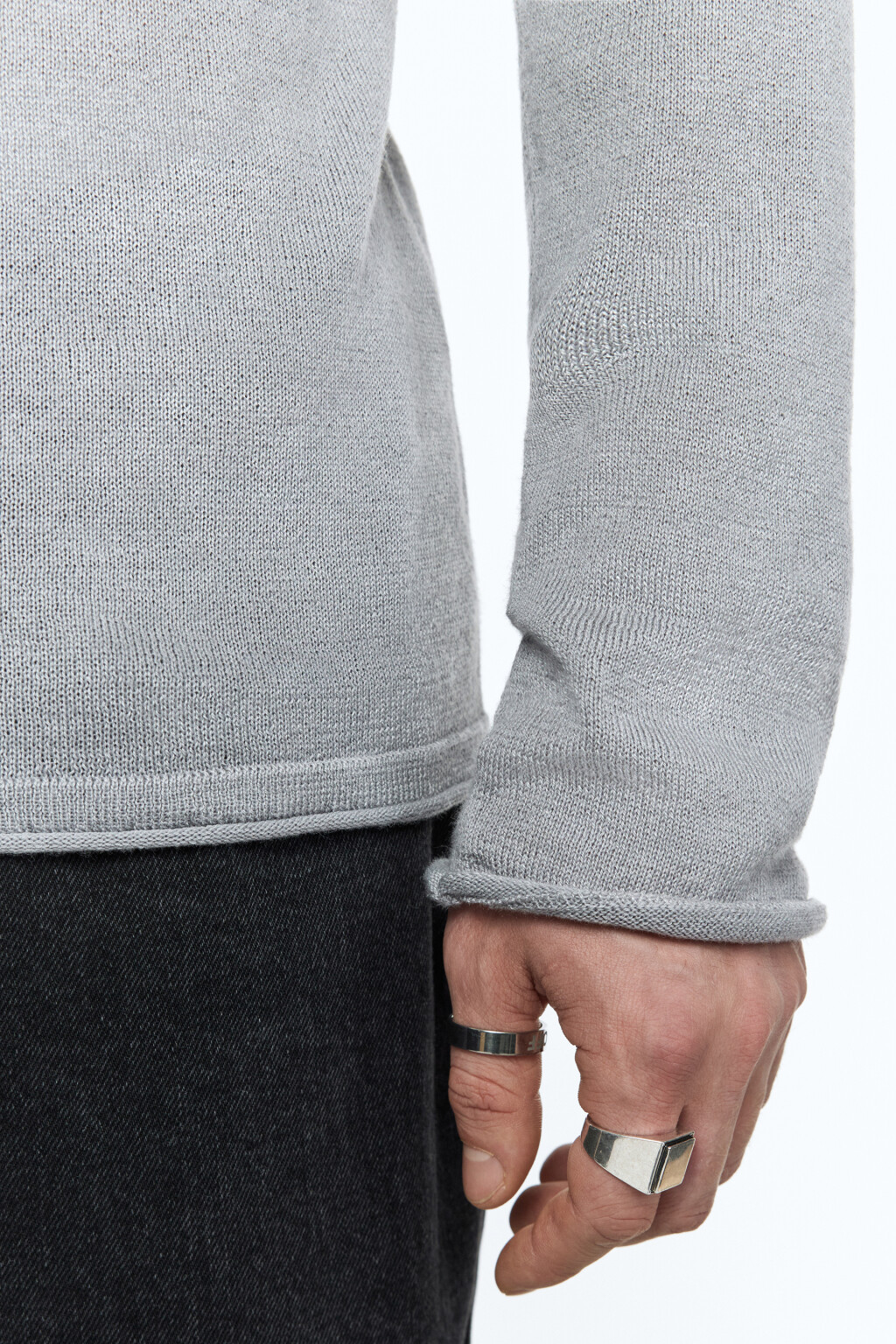 Джемпер тонкой вязки базовый - цвет серый - 8