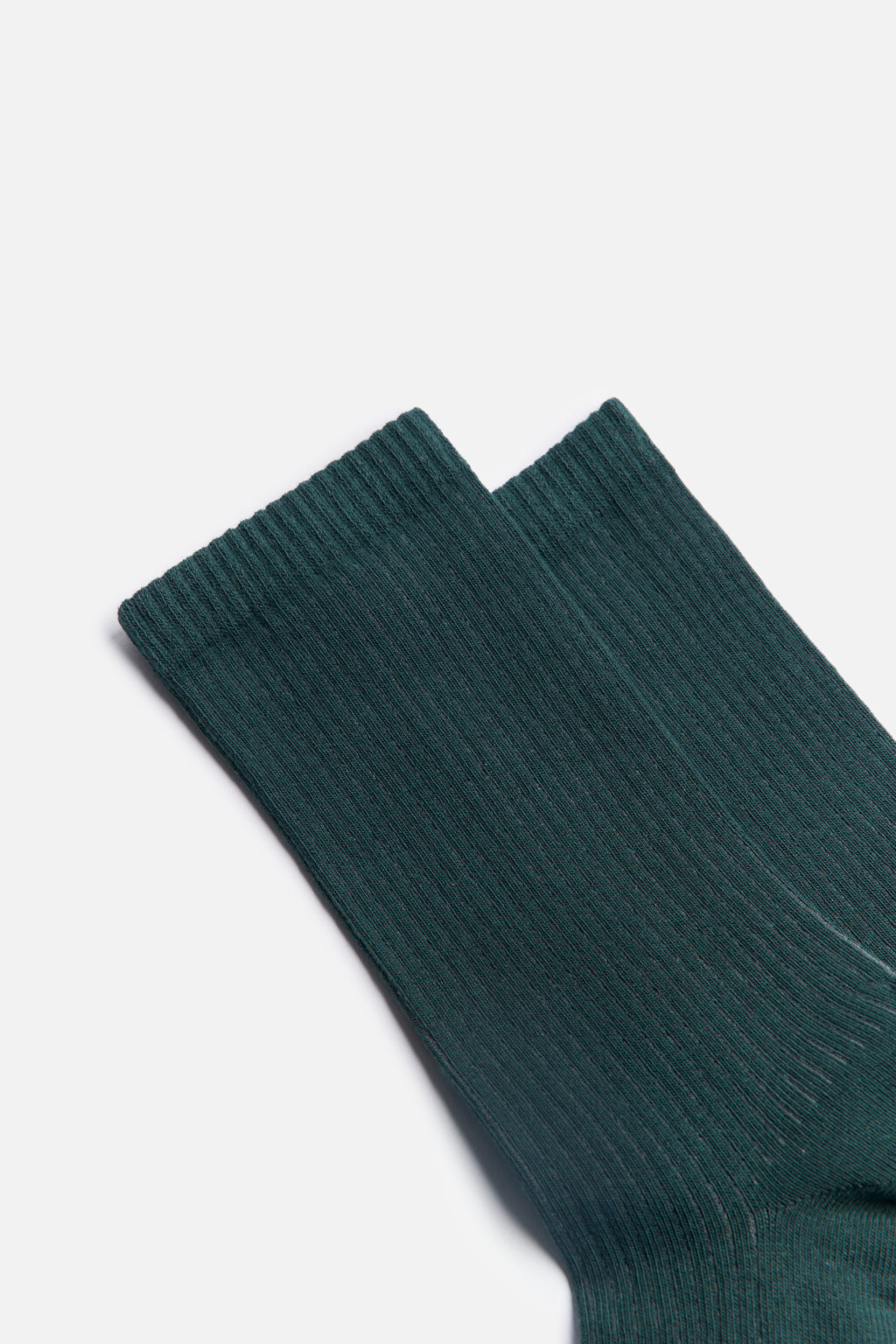 Носки высокие базовые в рубчик - цвет зеленый - 2
