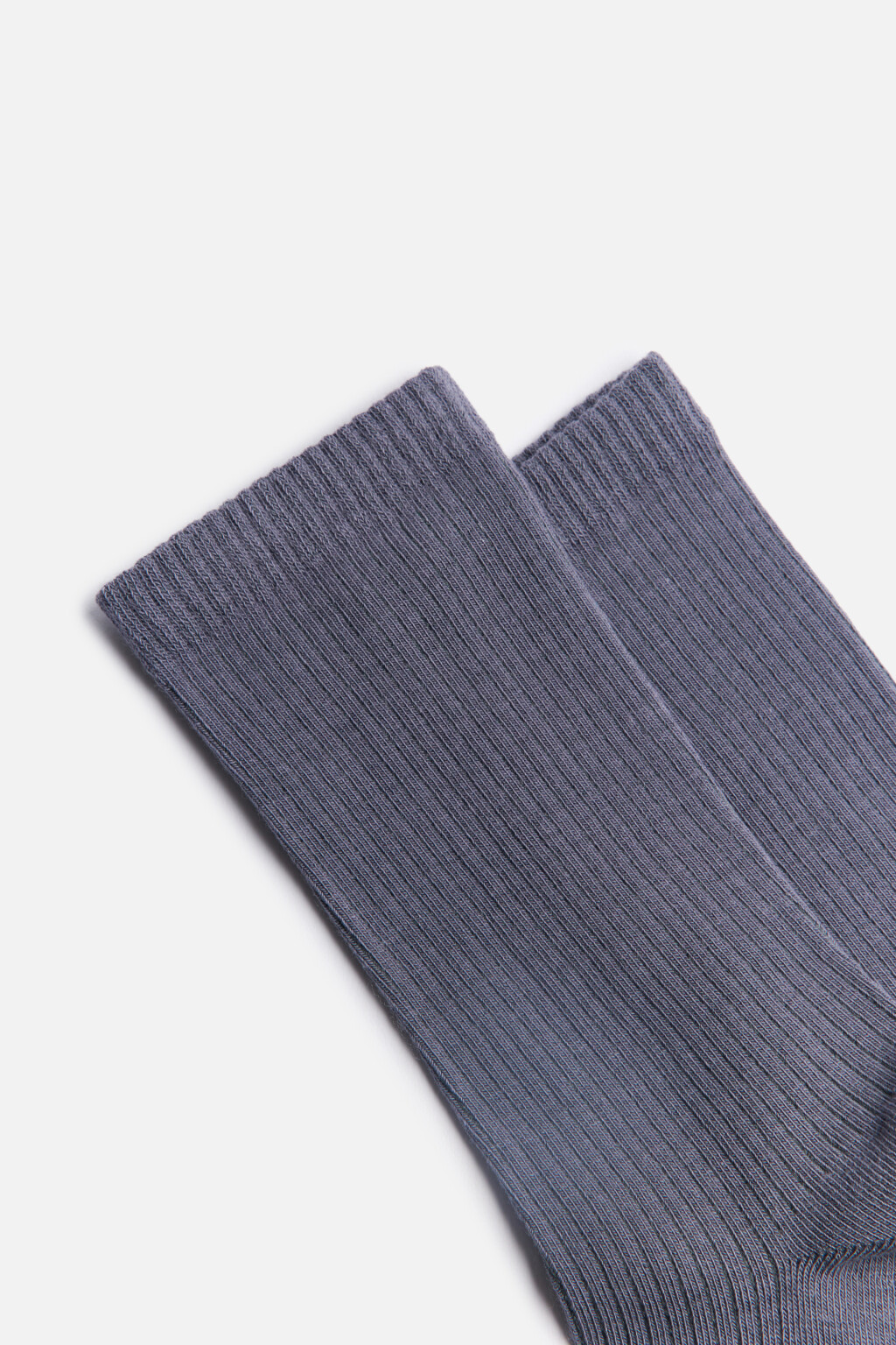 Носки высокие базовые в рубчик - цвет серый - 2
