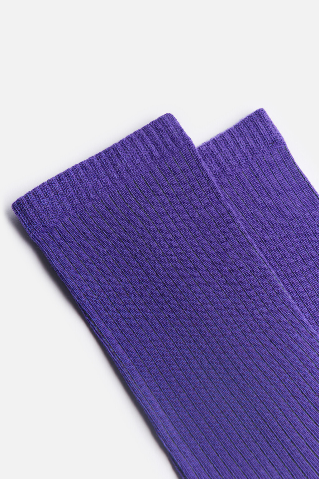 Носки высокие базовые в рубчик - цвет фиолетовый - 2