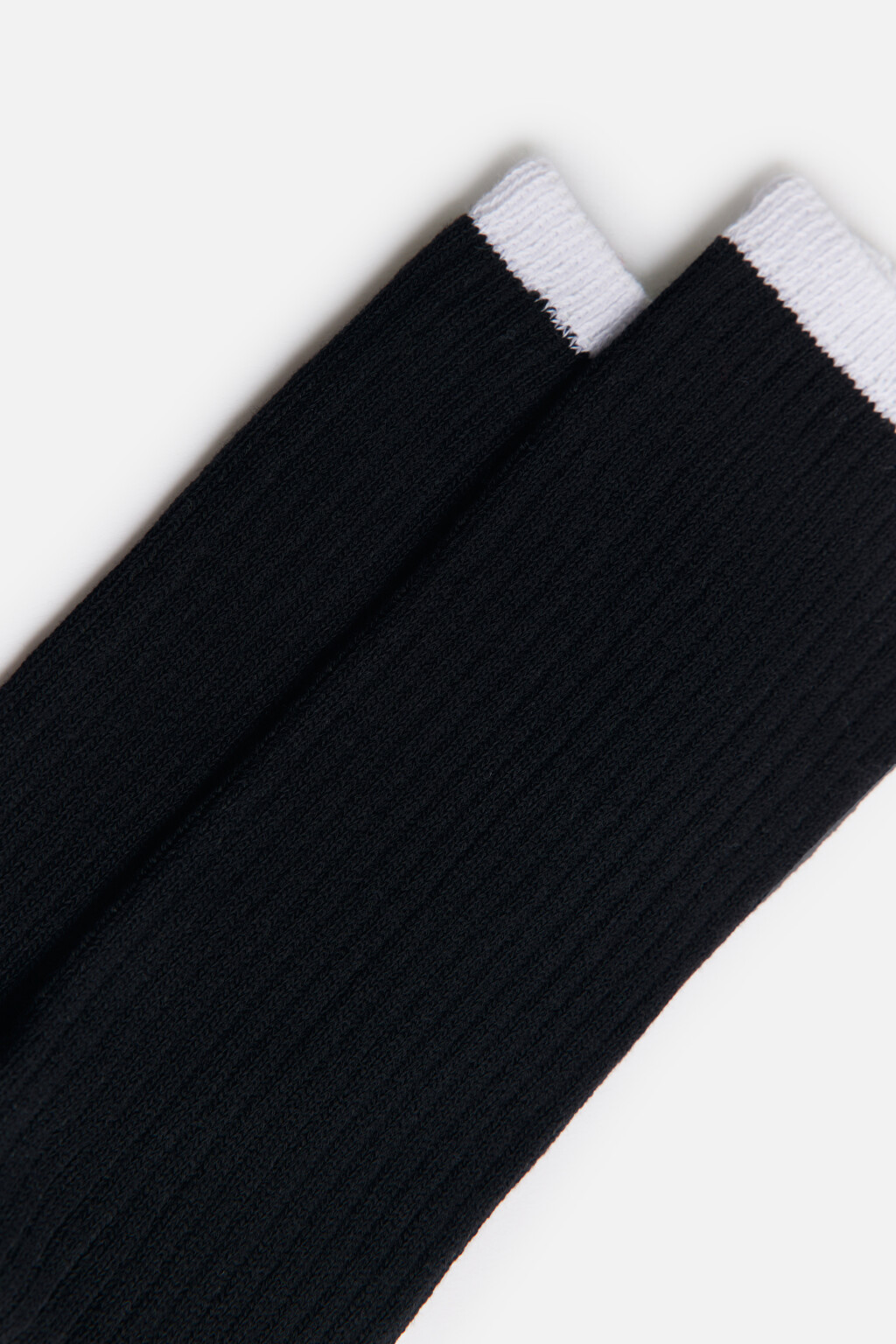 Носки высокие хлопковые в рубчик - цвет черный - 2