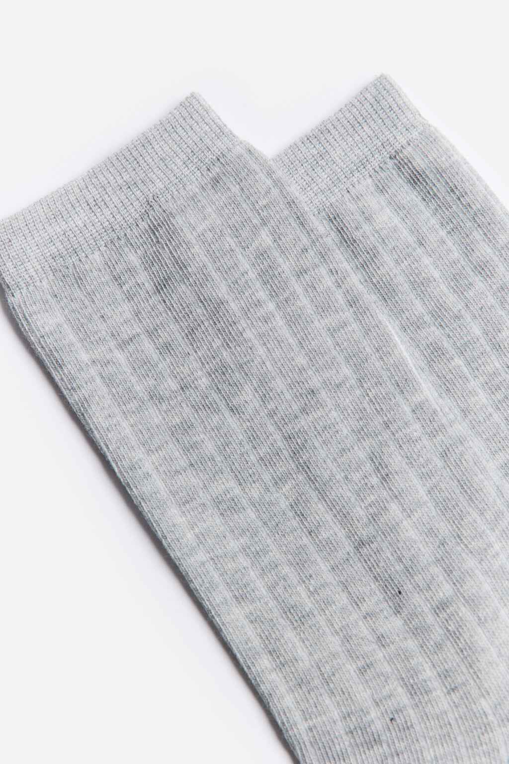 Носки высокие хлопковые в рубчик - цвет серый - 2