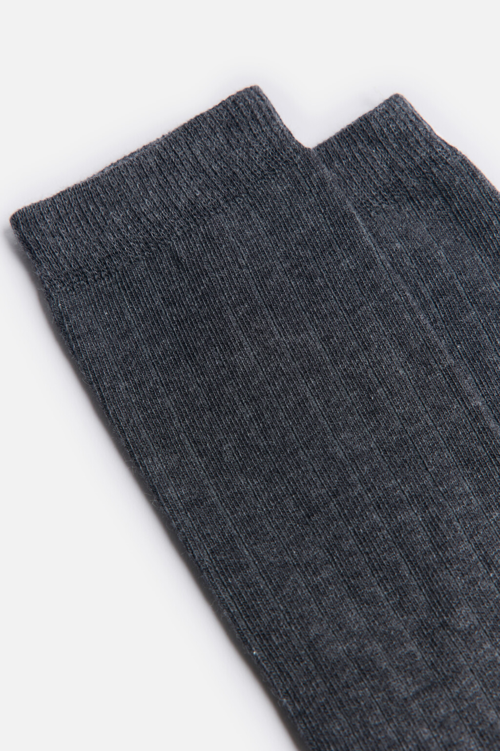 Носки высокие хлопковые в рубчик - цвет черный - 2