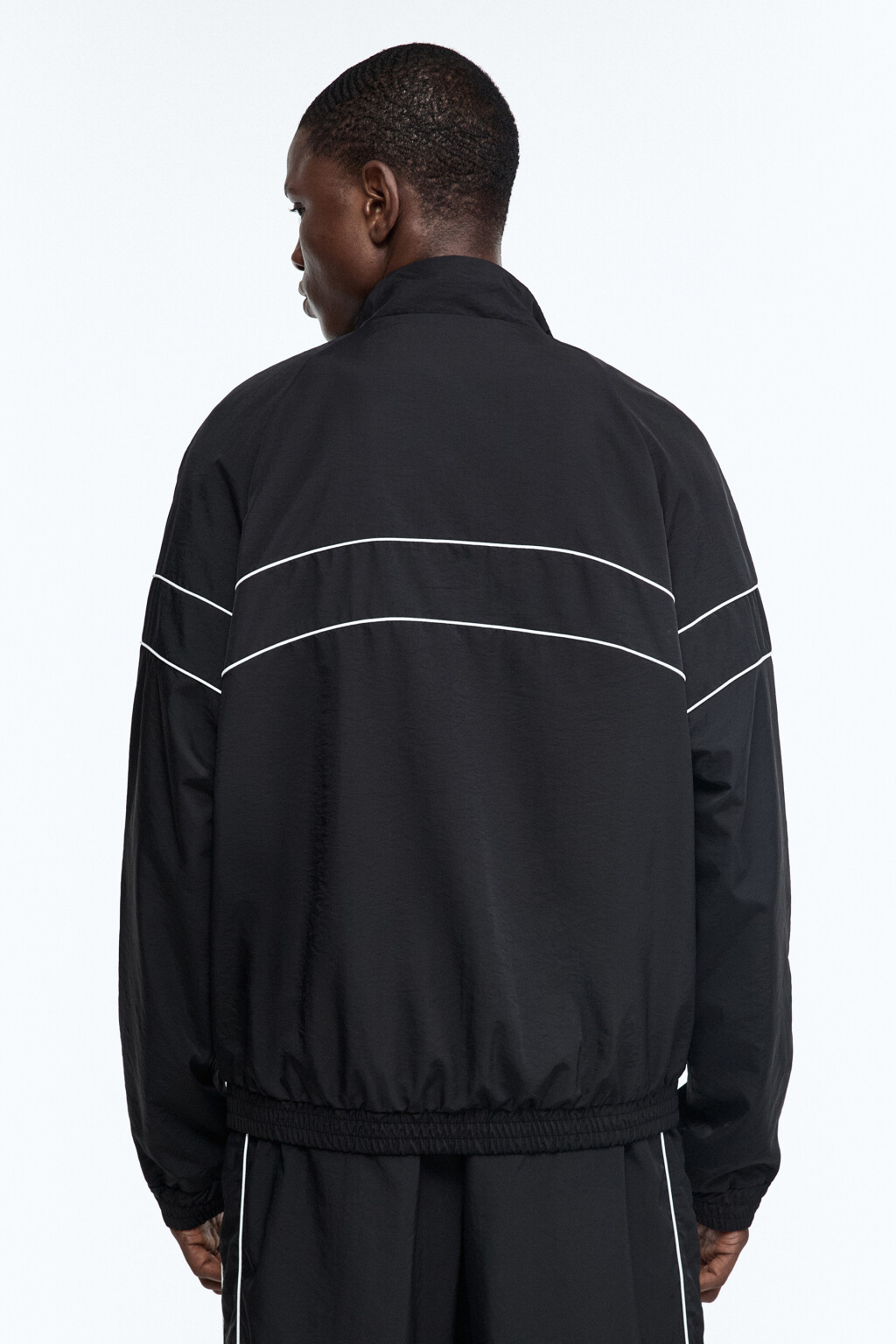 Куртка-олимпийка спортивная с принтом - цвет черный - 5