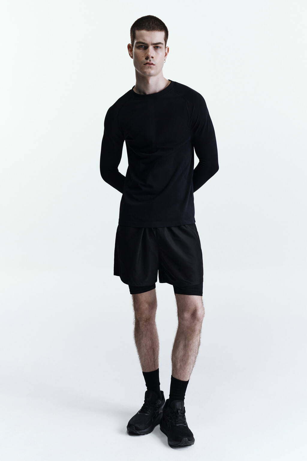 Шорты-велосипедки спортивные - цвет черный - 8