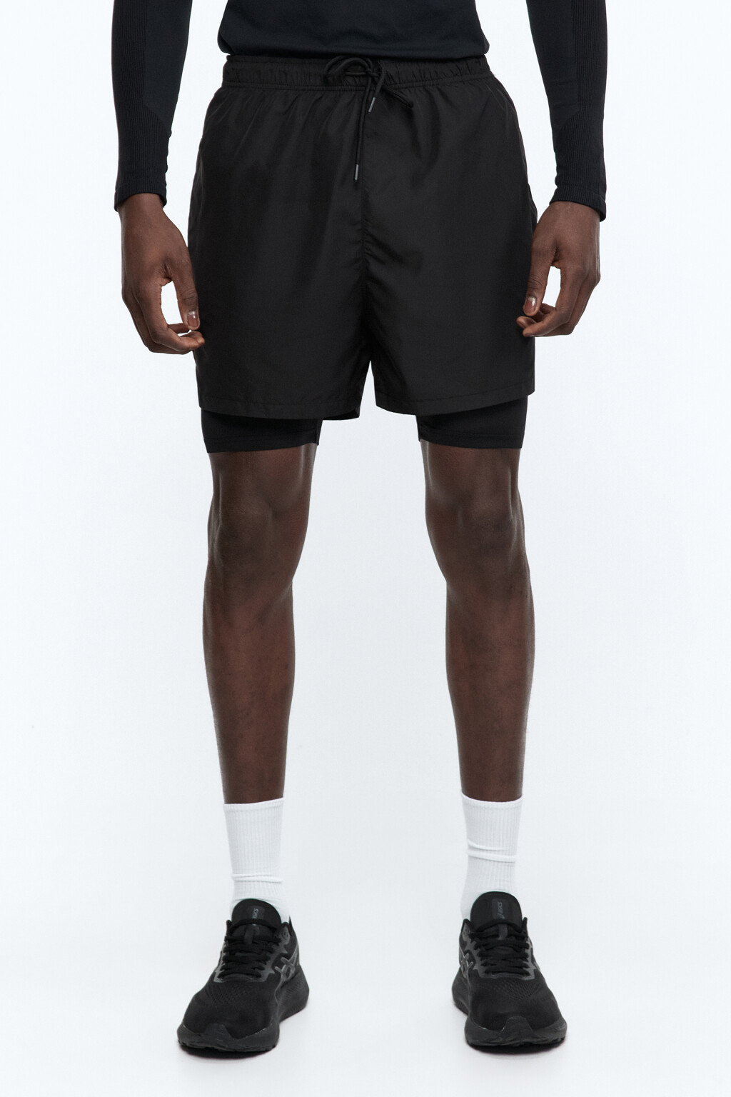 Шорты-велосипедки спортивные - цвет черный - 2