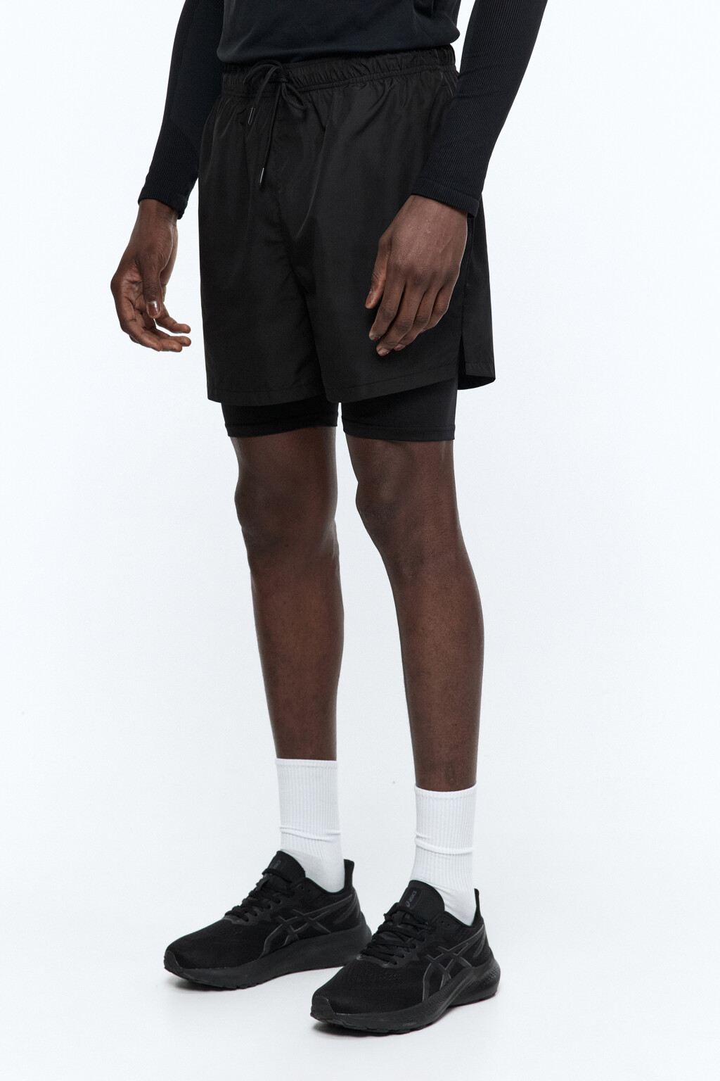 Шорты-велосипедки спортивные - цвет черный - 3