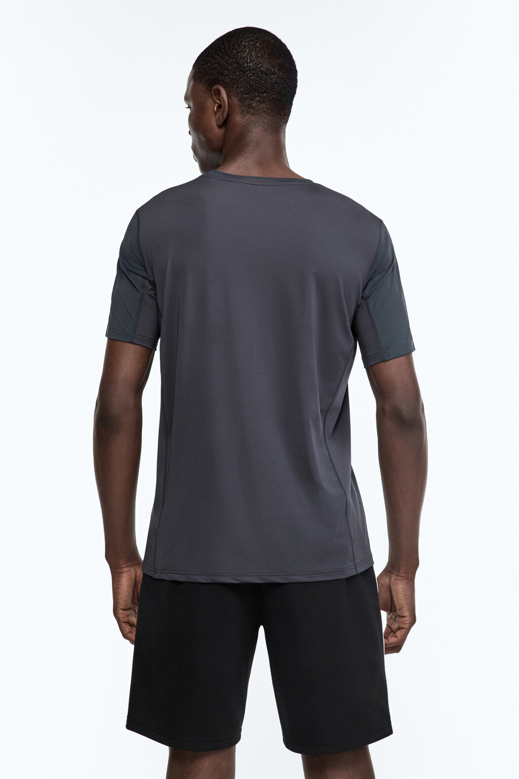 Футболка спортивная с вставками из сетки - цвет серый - 3