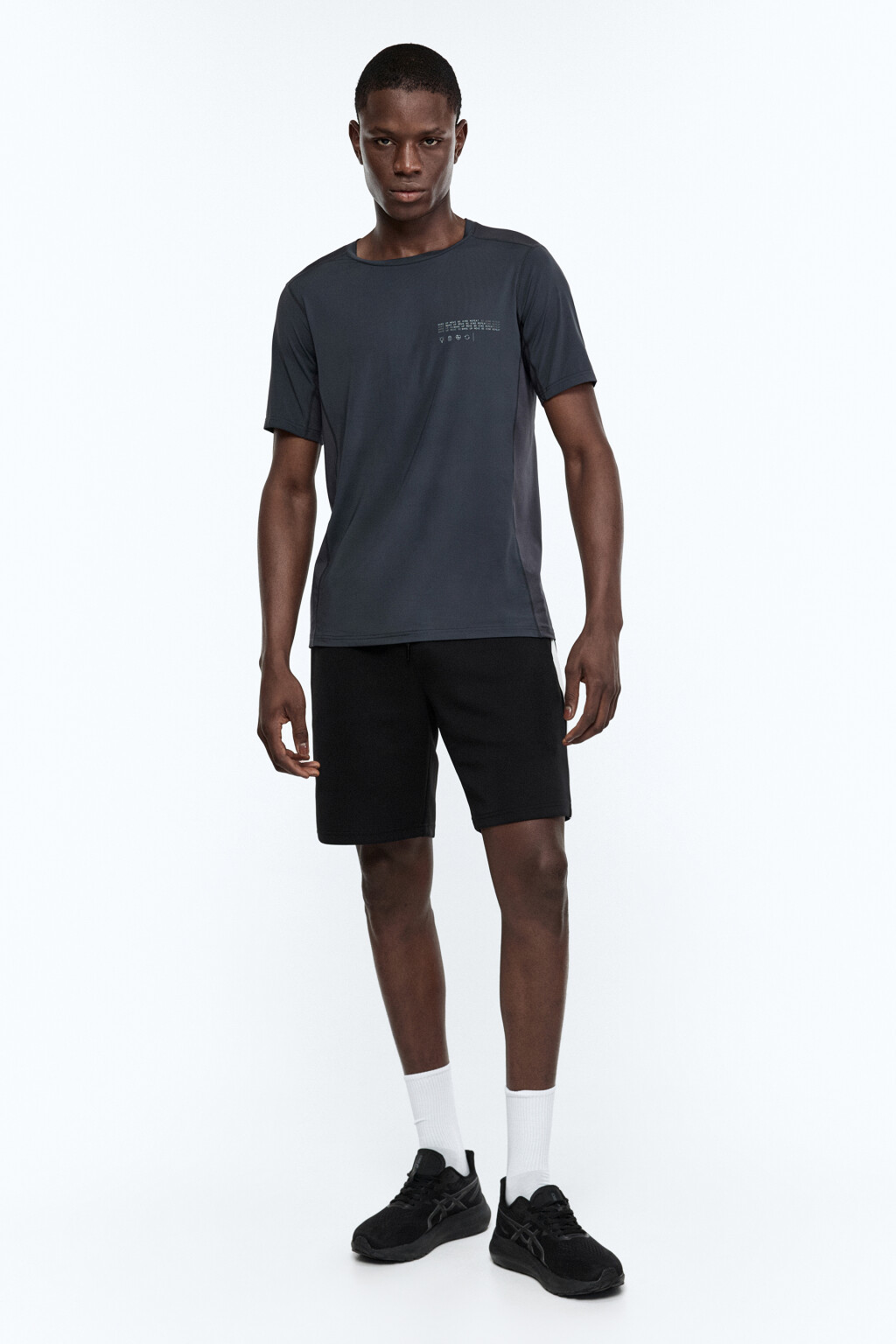 Футболка спортивная с вставками из сетки - цвет серый - 4