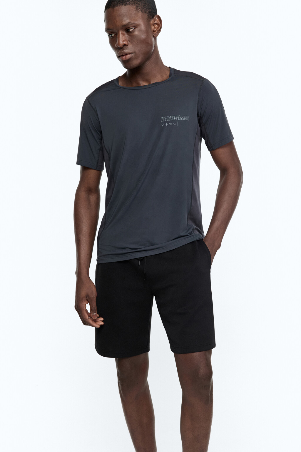 Футболка спортивная с вставками из сетки - цвет серый - 6