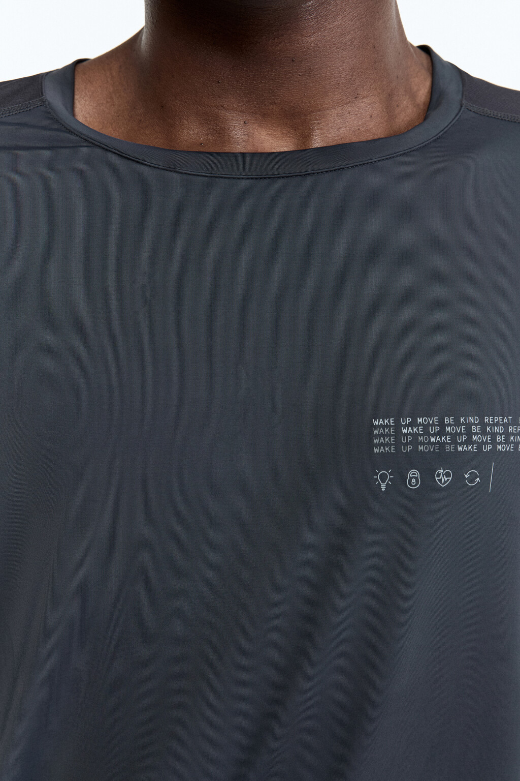 Футболка спортивная с вставками из сетки - цвет серый - 7