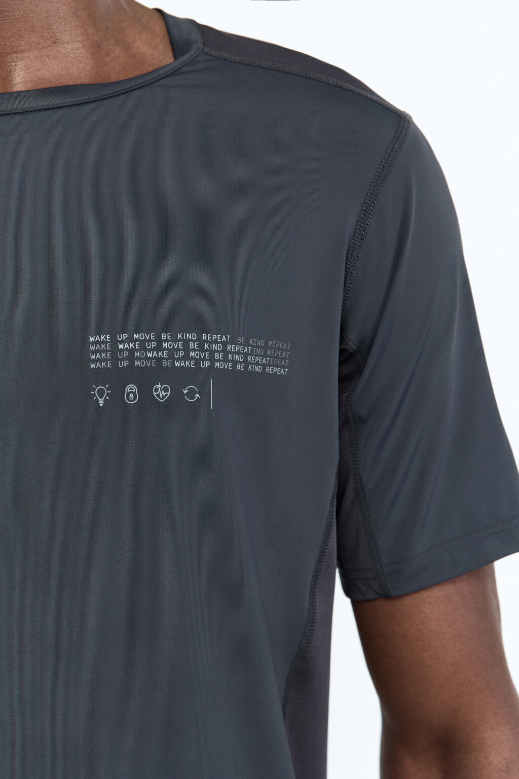 Футболка спортивная с вставками из сетки - цвет серый - 8