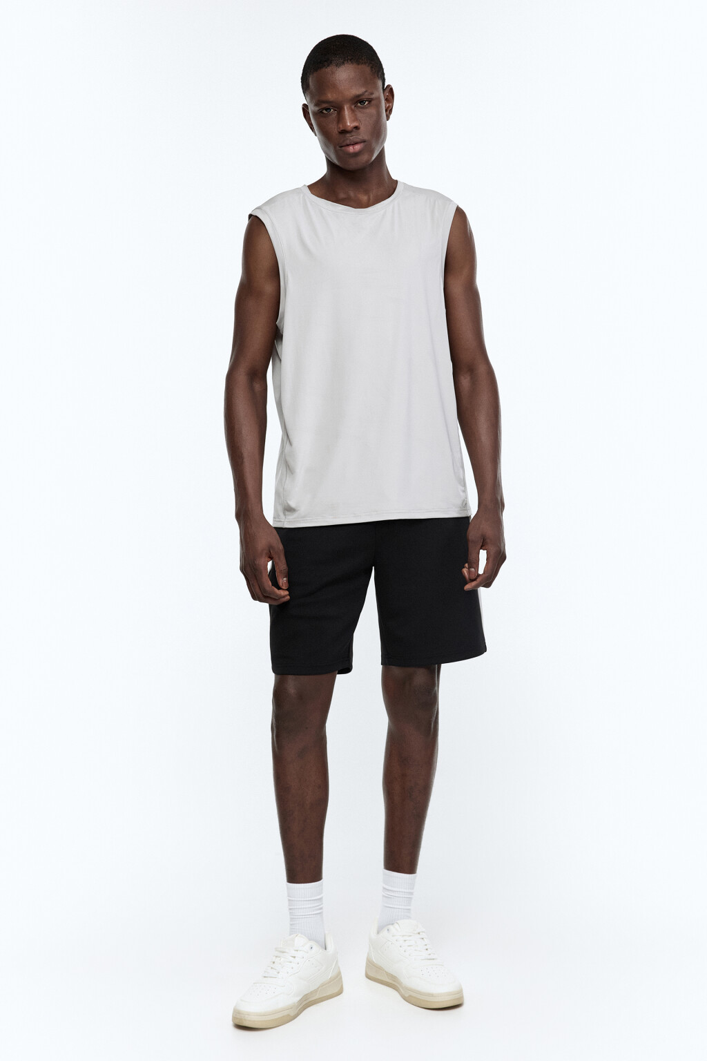 Майка спортивная с вставками из сетки - цвет серый - 5