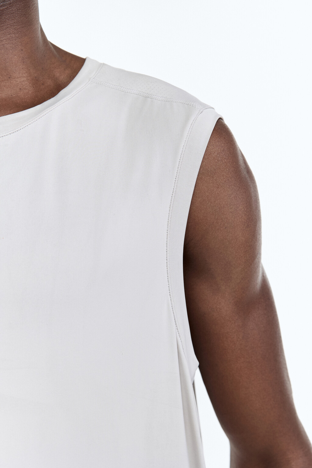 Майка спортивная с вставками из сетки - цвет серый - 7