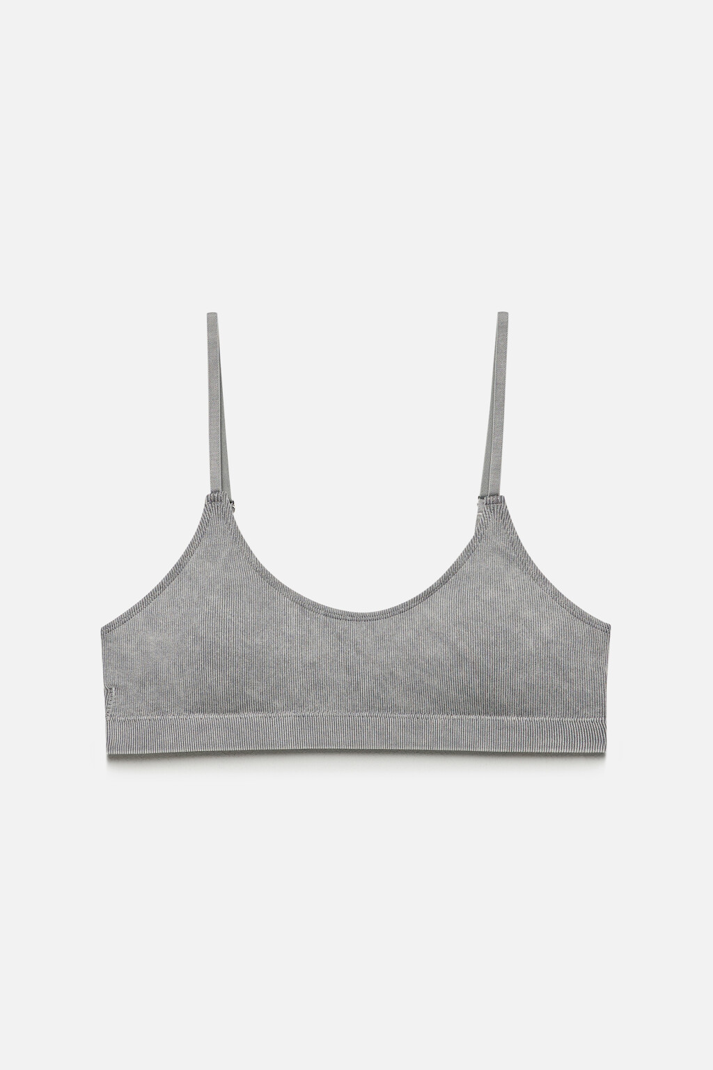 Бюстгальтер-топ бесшовный на тонких бретелях - цвет серый - 5