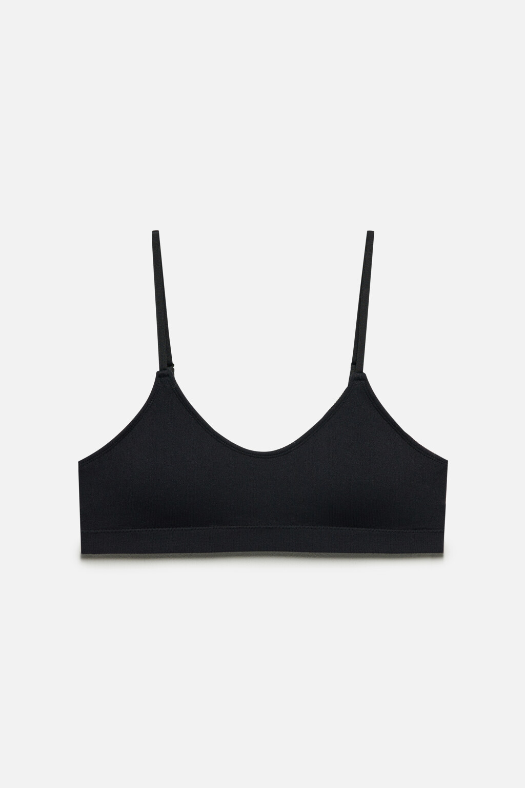 Бюстгальтер-топ бесшовный на тонких бретелях - цвет черный - 5