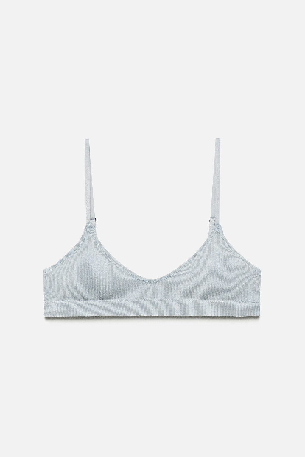 Бюстгальтер-бра бесшовный на тонких бретелях - цвет голубой - 7