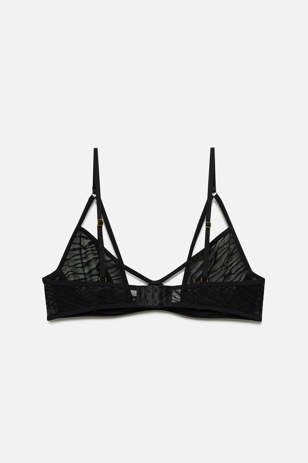 Бюстгальтер-бра сетчатый с анималистическим принтом - цвет черный - 6