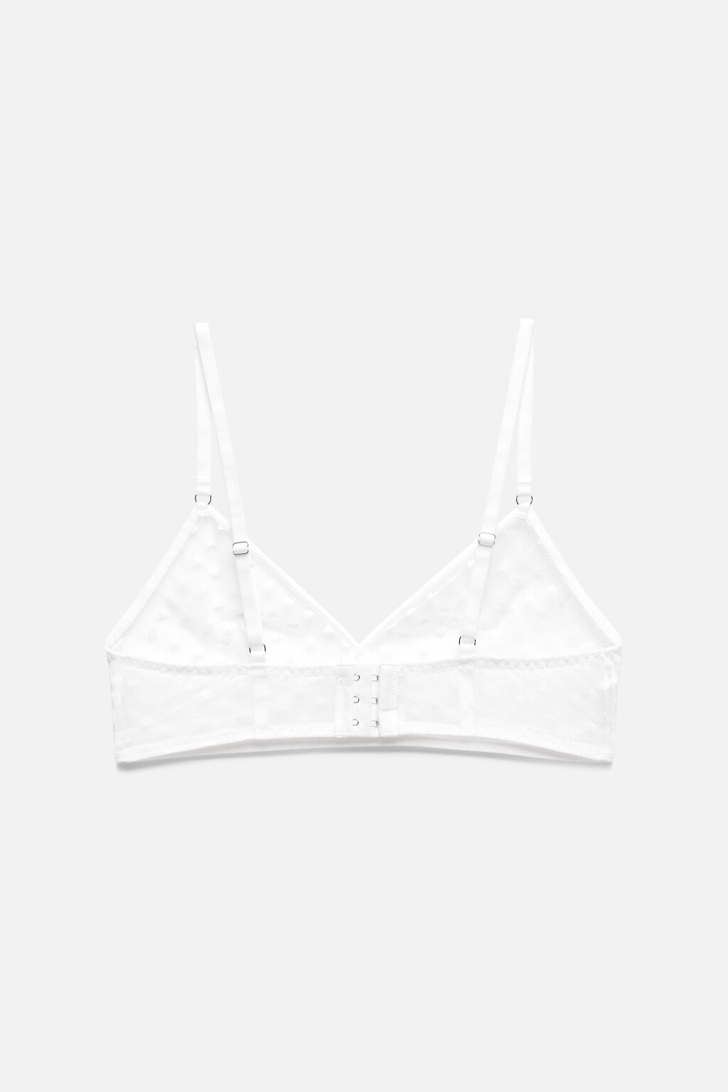 Бюстгальтер-бралетт сетчатый в сердечко - цвет белый - 6