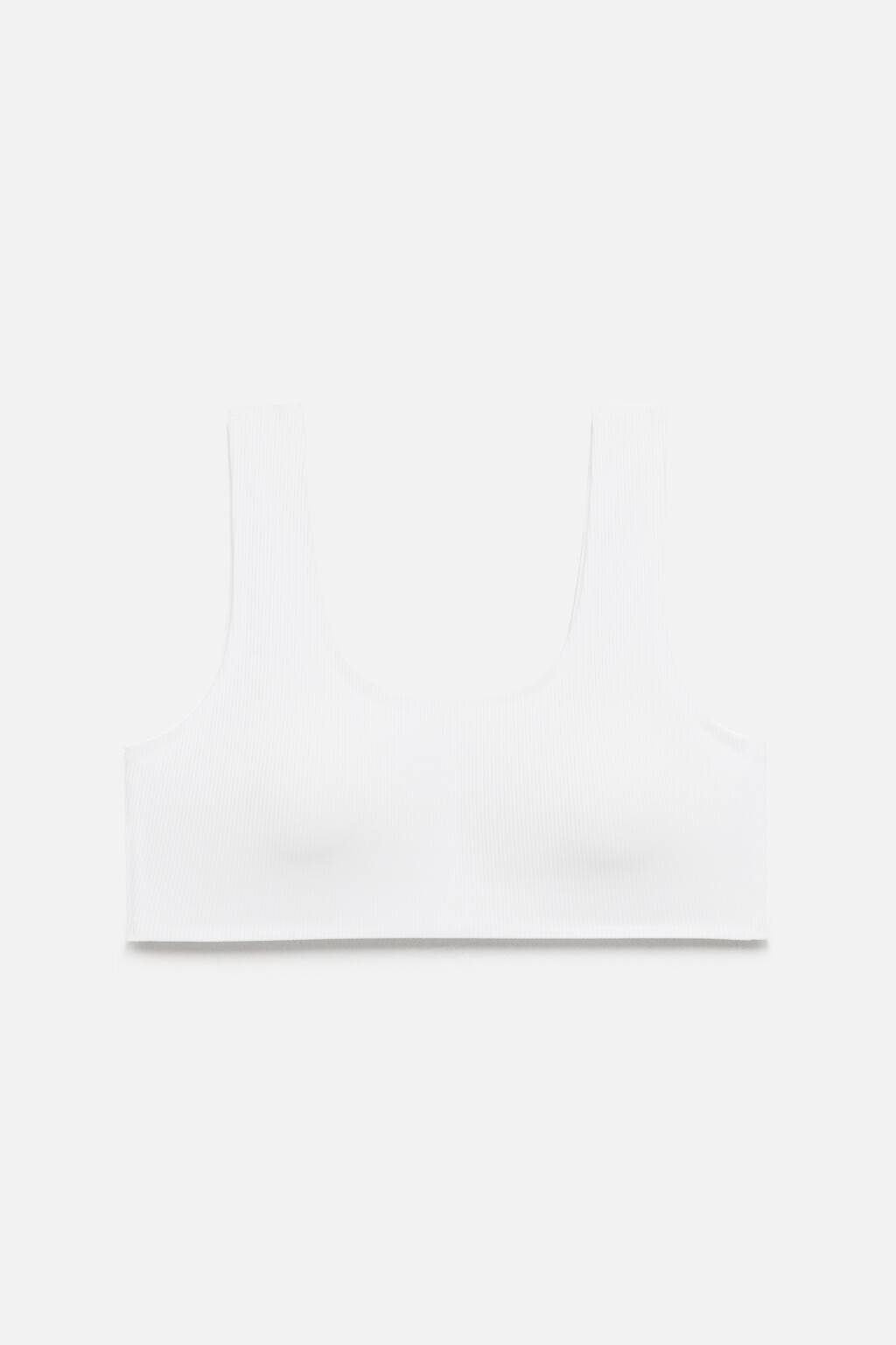 Бюстгальтер-топ базовый в рубчик - цвет белый - 5
