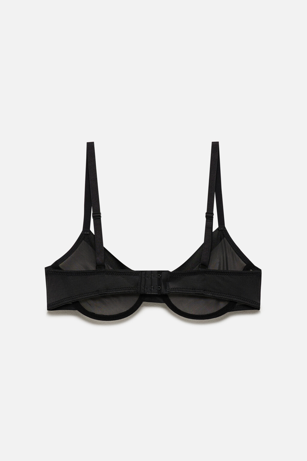 Бюстгальтер-бра из гладкой сетки - цвет черный - 6