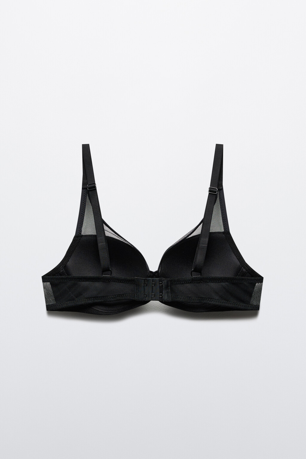 Бюстгальтер-бра гладкий с сетчатой вставкой - цвет черный - 6