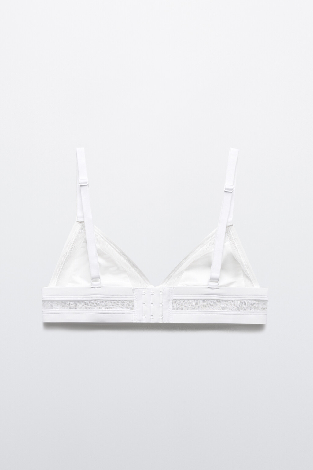 Бюстгальтер-бралетт гладкий с сетчатой вставкой - цвет белый - 6