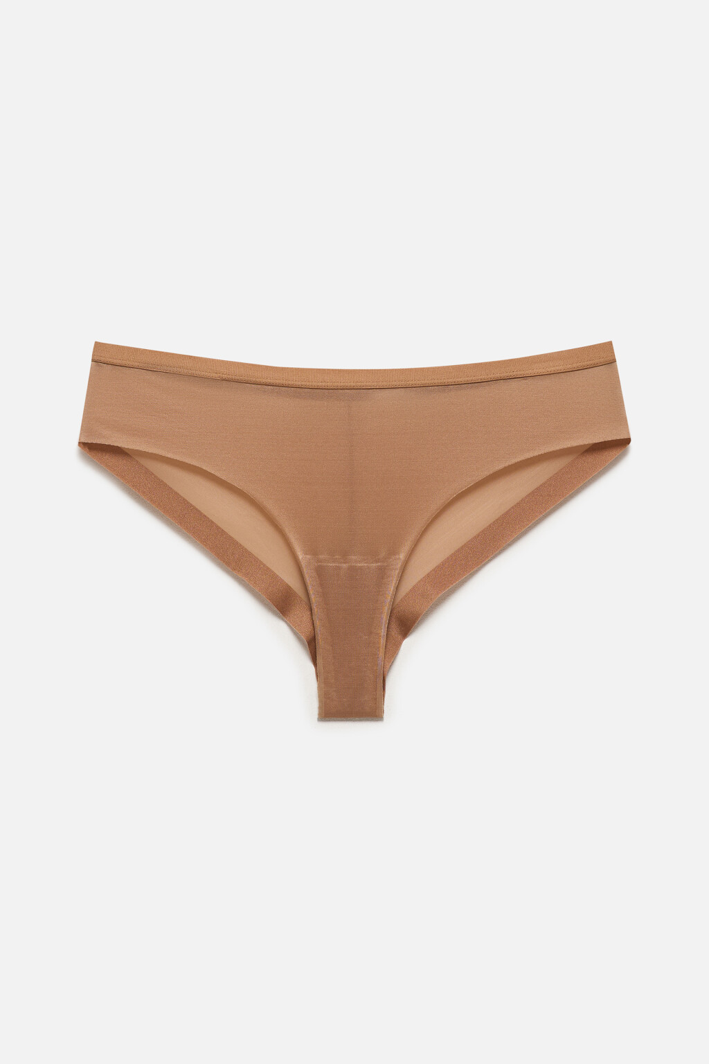 Трусы-слипы широкие из гладкой сетки - цвет бежевый - 5