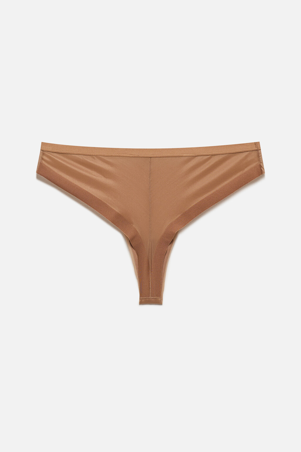 Трусы-стринги из гладкой сетки - цвет бежевый - 6
