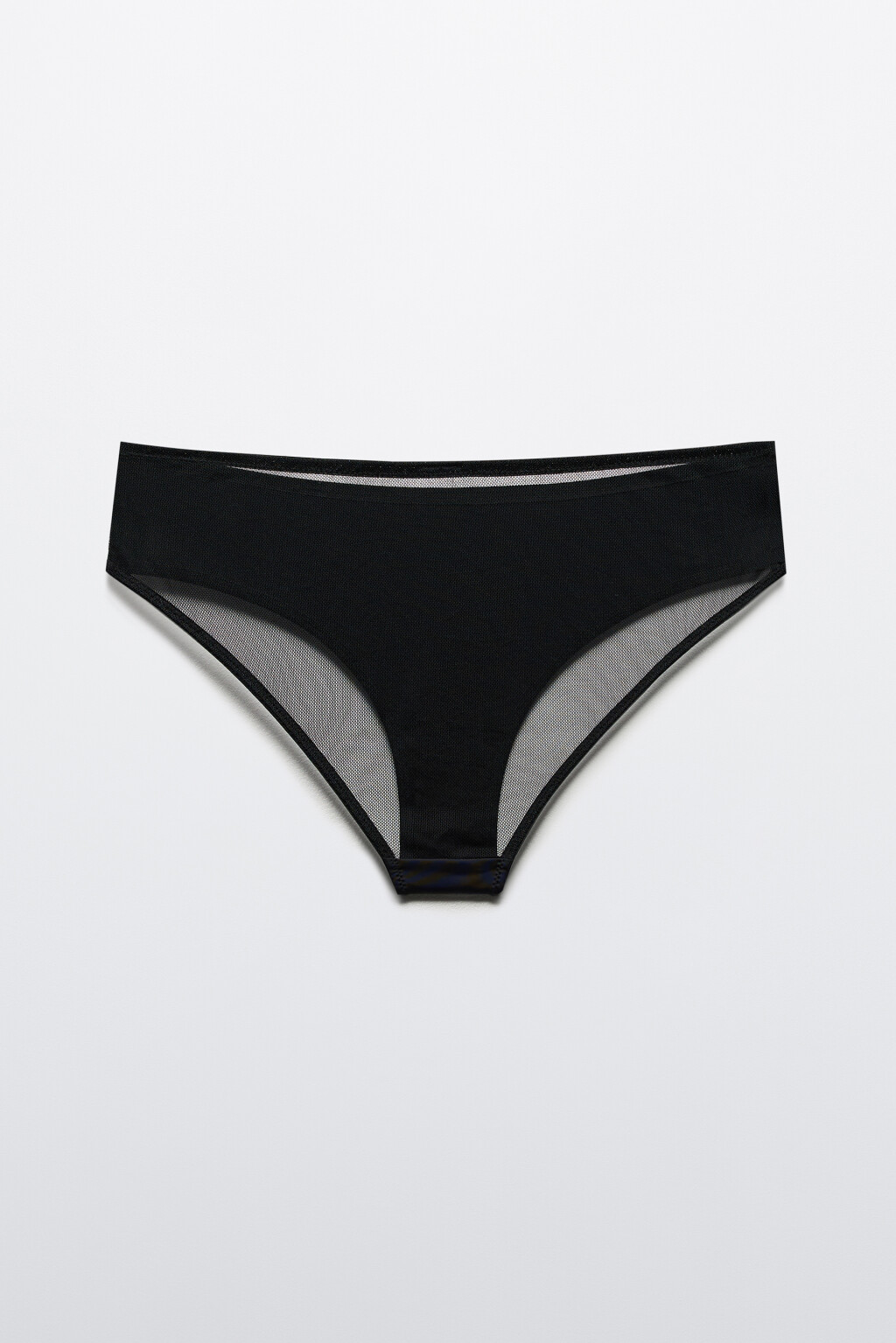 Трусы-слипы гладкие с сетчатой вставкой - цвет черный - 6