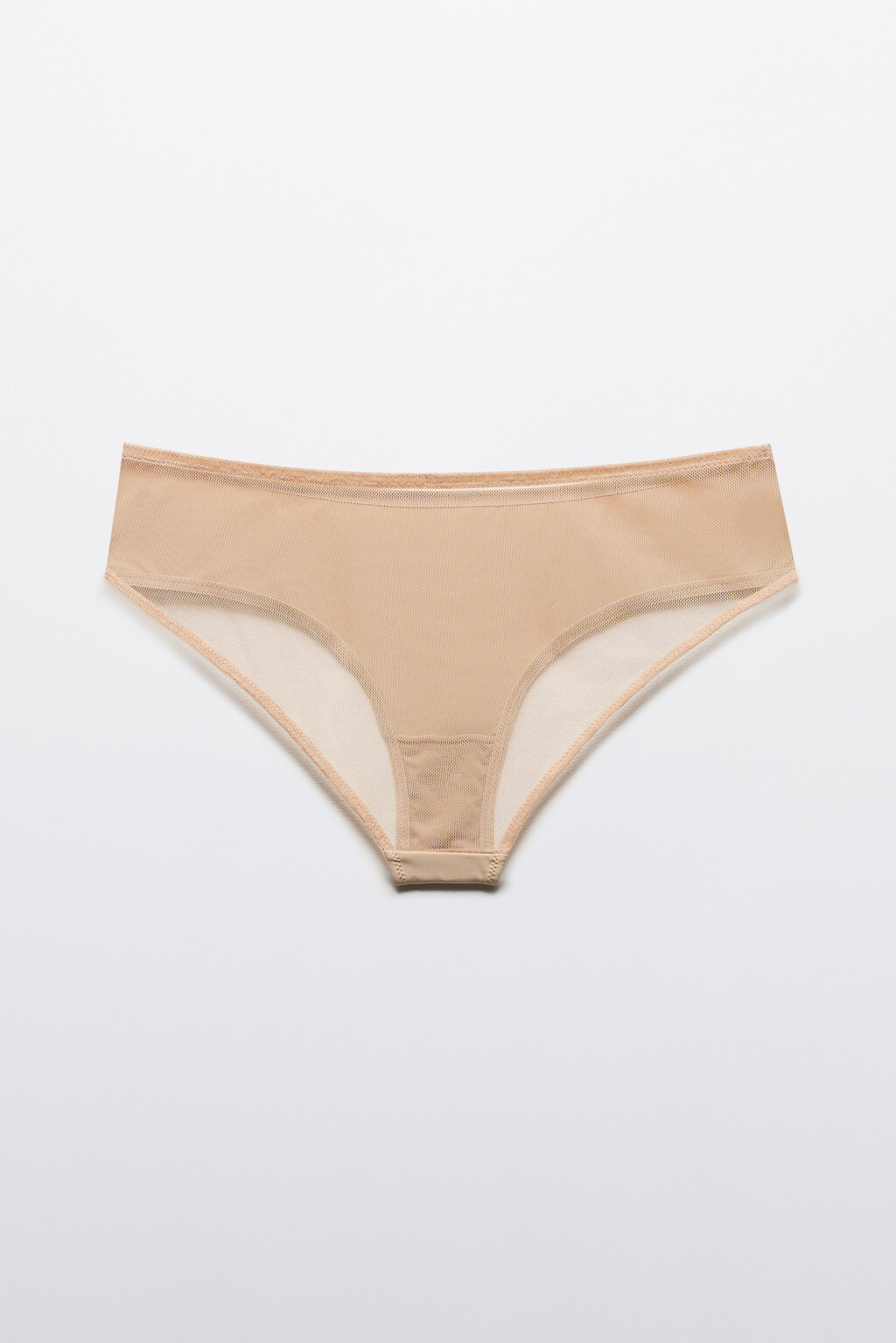 Трусы-слипы гладкие с сетчатой вставкой - цвет бежевый - 6