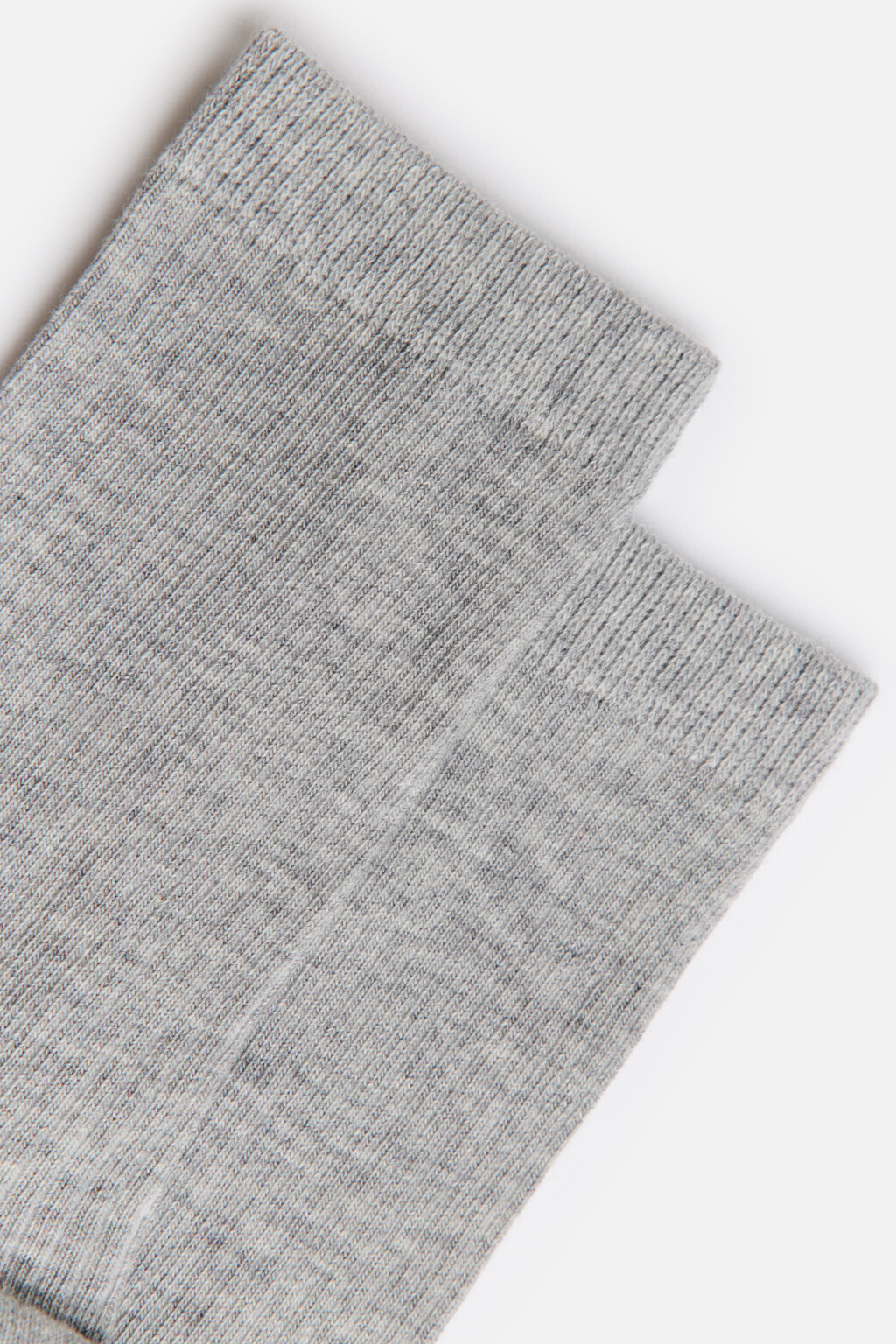 Носки высокие хлопковые в рубчик - цвет серый - 2