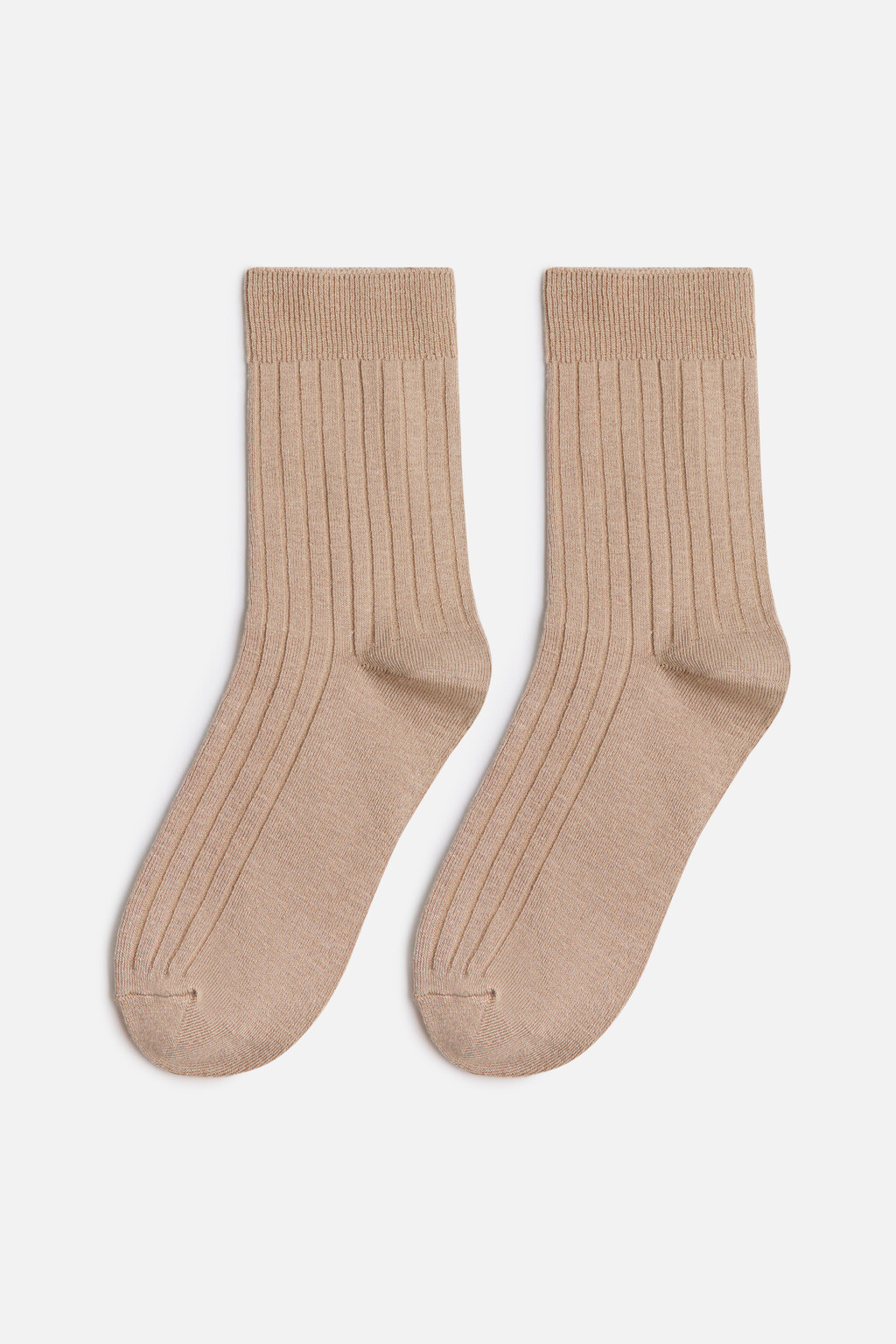 Носки высокие вискозные в рубчик - цвет серый - 1