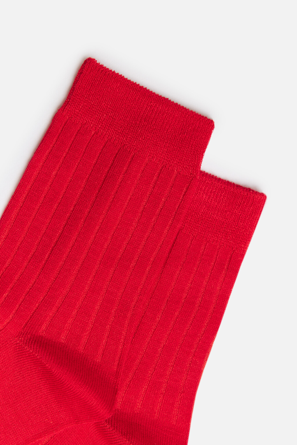 Носки высокие вискозные в рубчик - цвет красный - 2