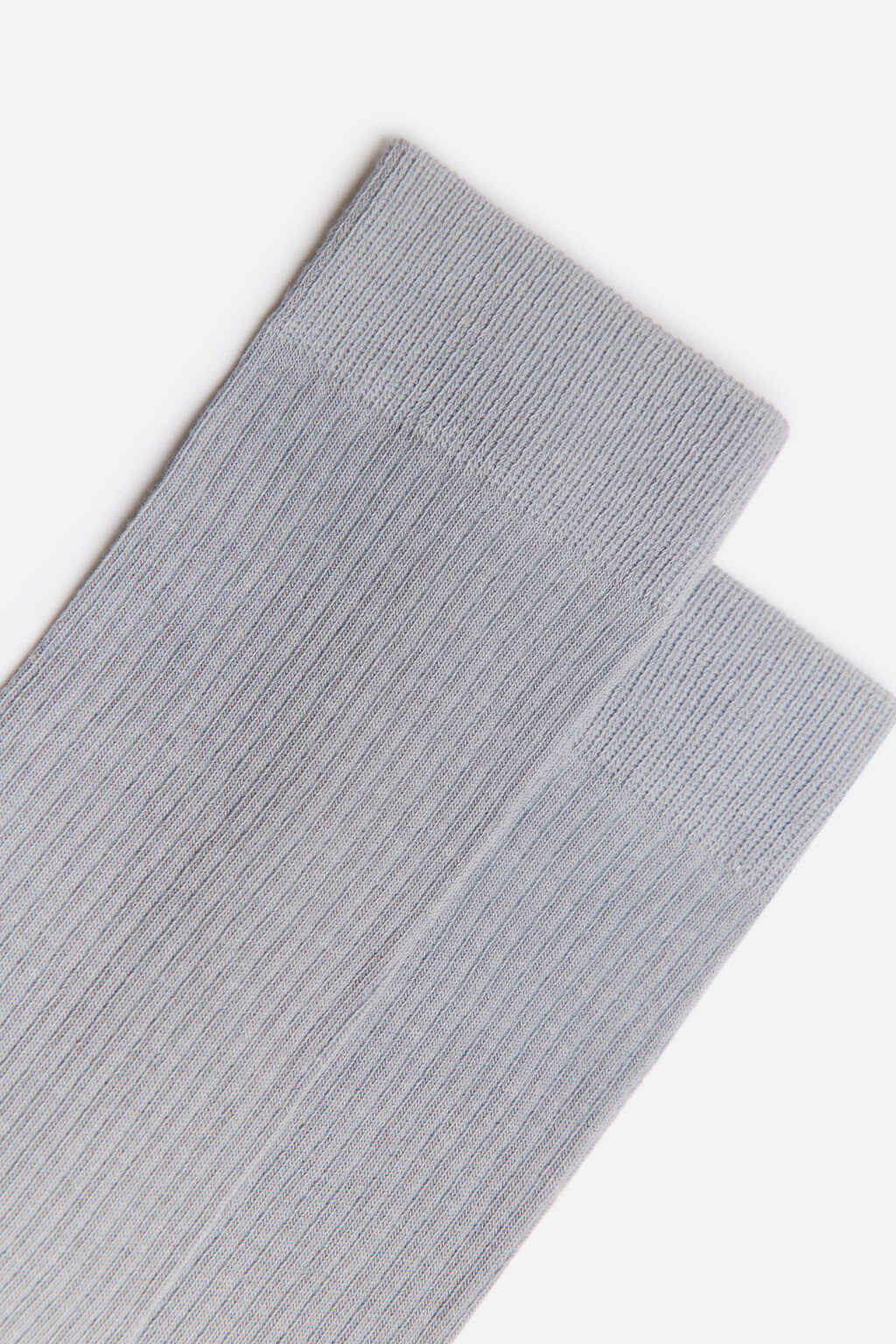 Носки-гольфы однотонные в рубчик - цвет серый - 2