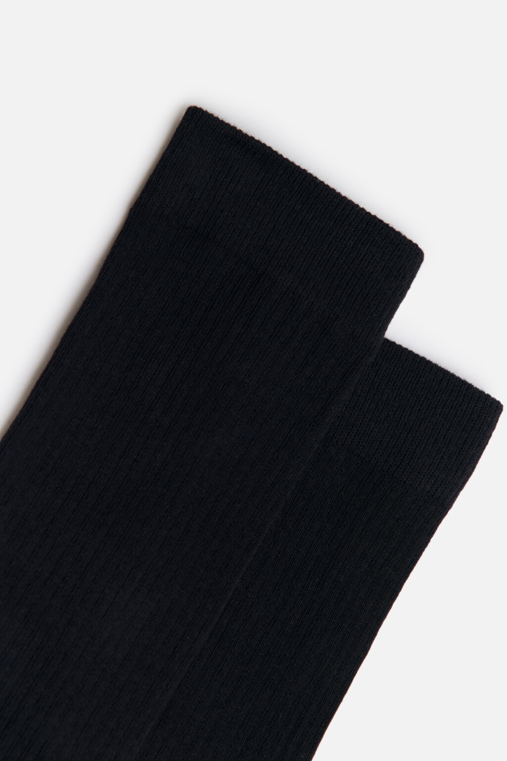 Носки-гольфы однотонные в рубчик - цвет черный - 2