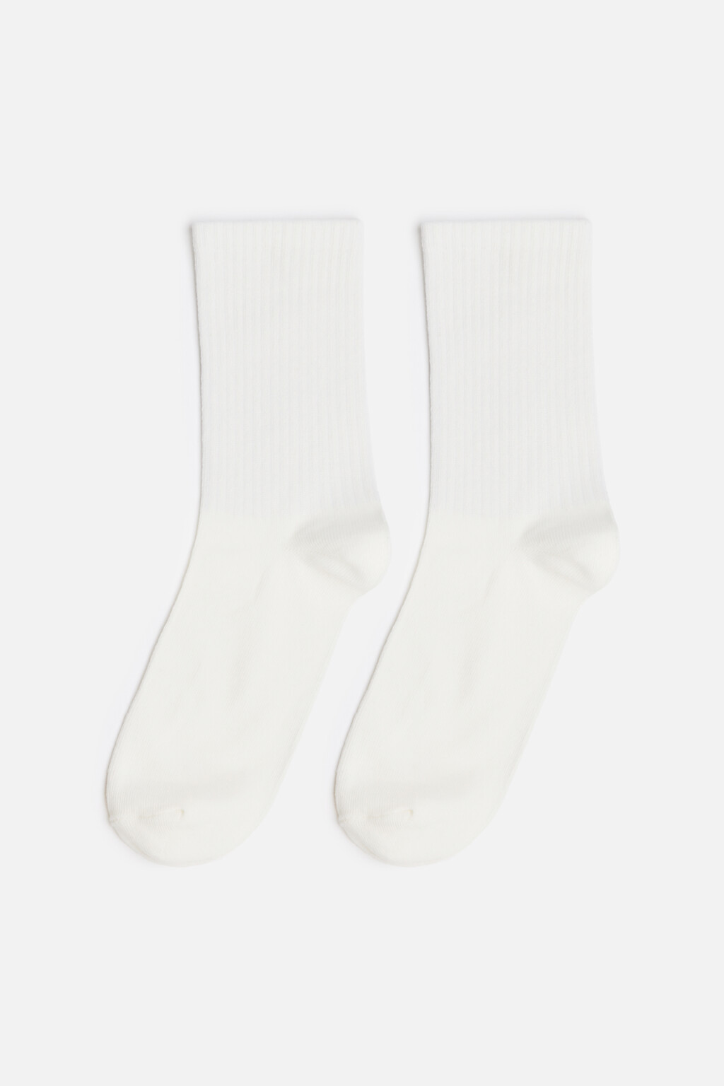 Носки высокие хлопковые в рубчик - цвет ванильный - 1