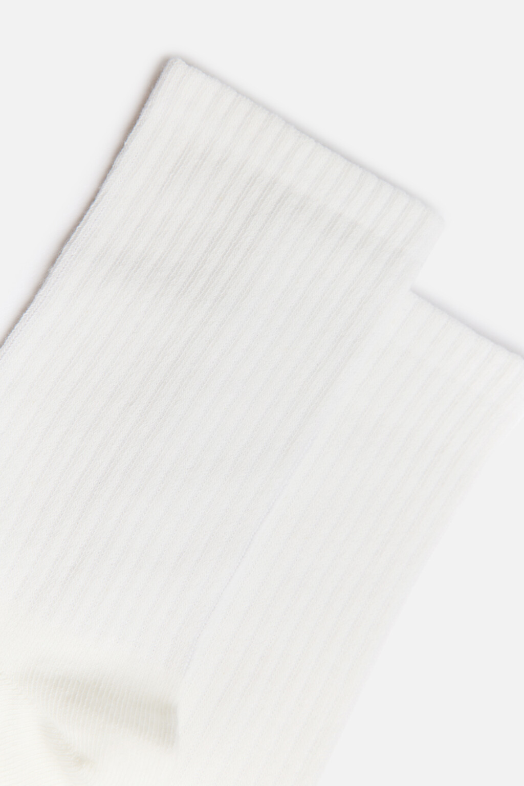 Носки высокие хлопковые в рубчик - цвет ванильный - 2