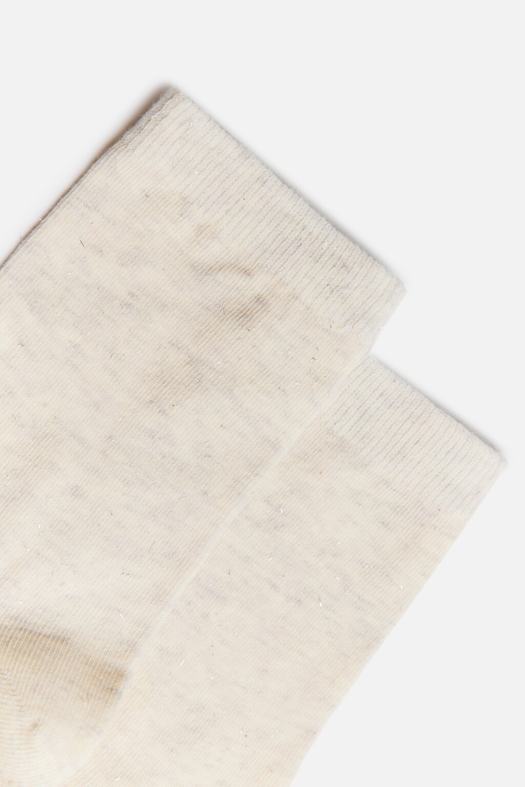 Носки хлопковые с блестящим люрексом - цвет ванильный - 2